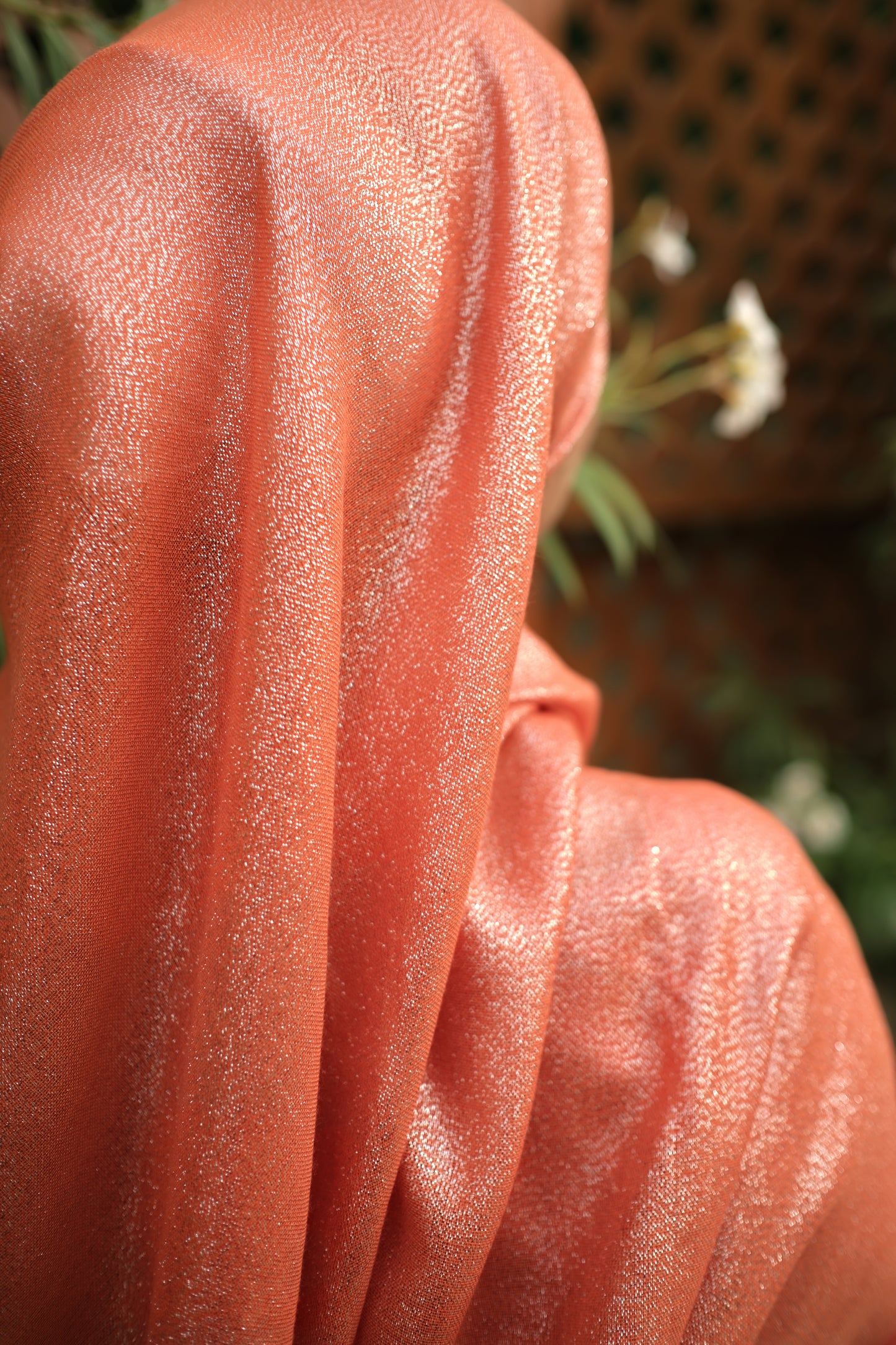 Tiger Lilly Orange Silver Shimmer Scarf