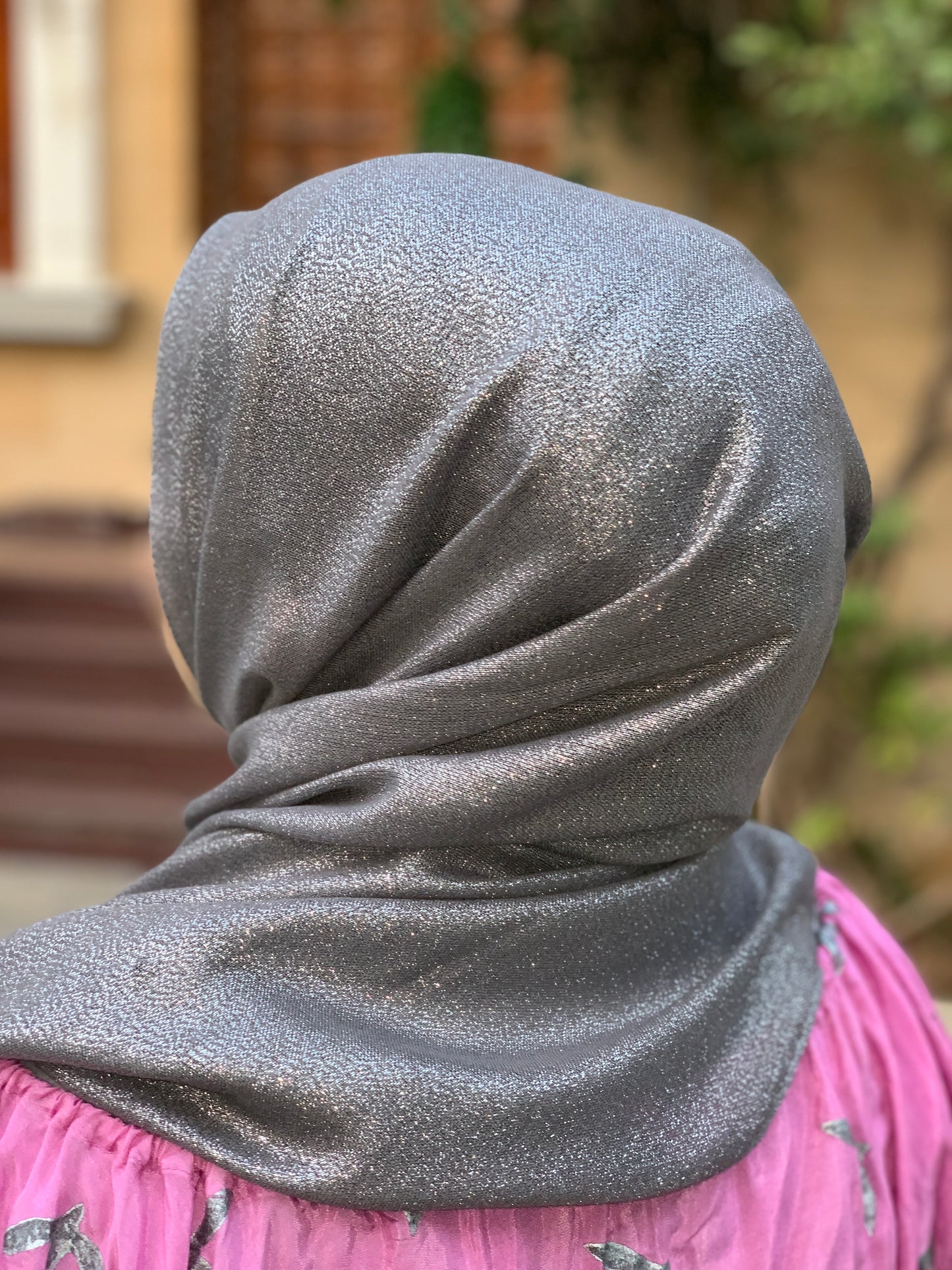 Gunmetal Gray SIlver Shimmer Scarf